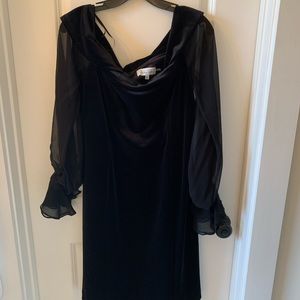 Black velvet cocktail dress